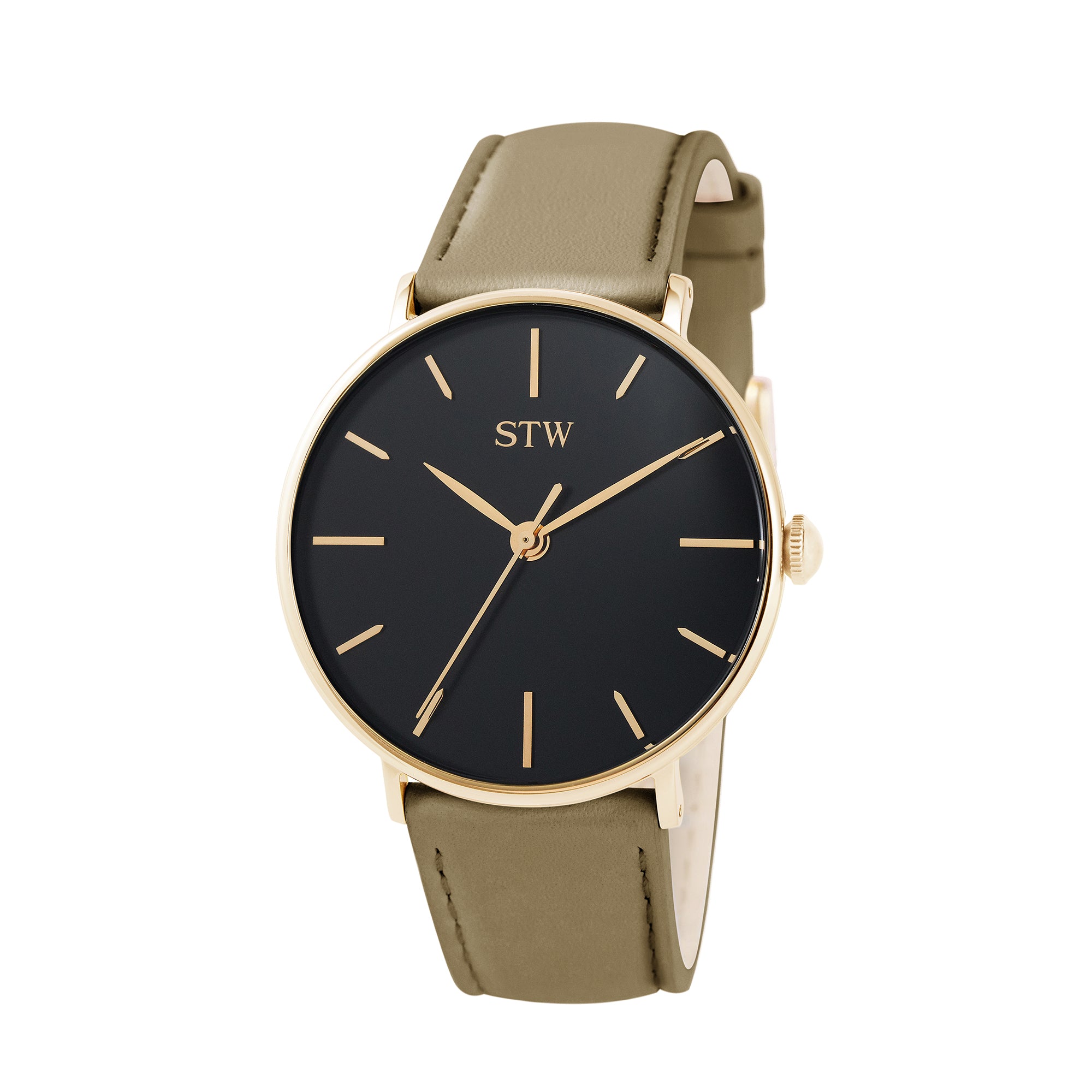 THE HERITAGE -  BLACK DIAL / OLIVE LEATHER STRAP WATCH