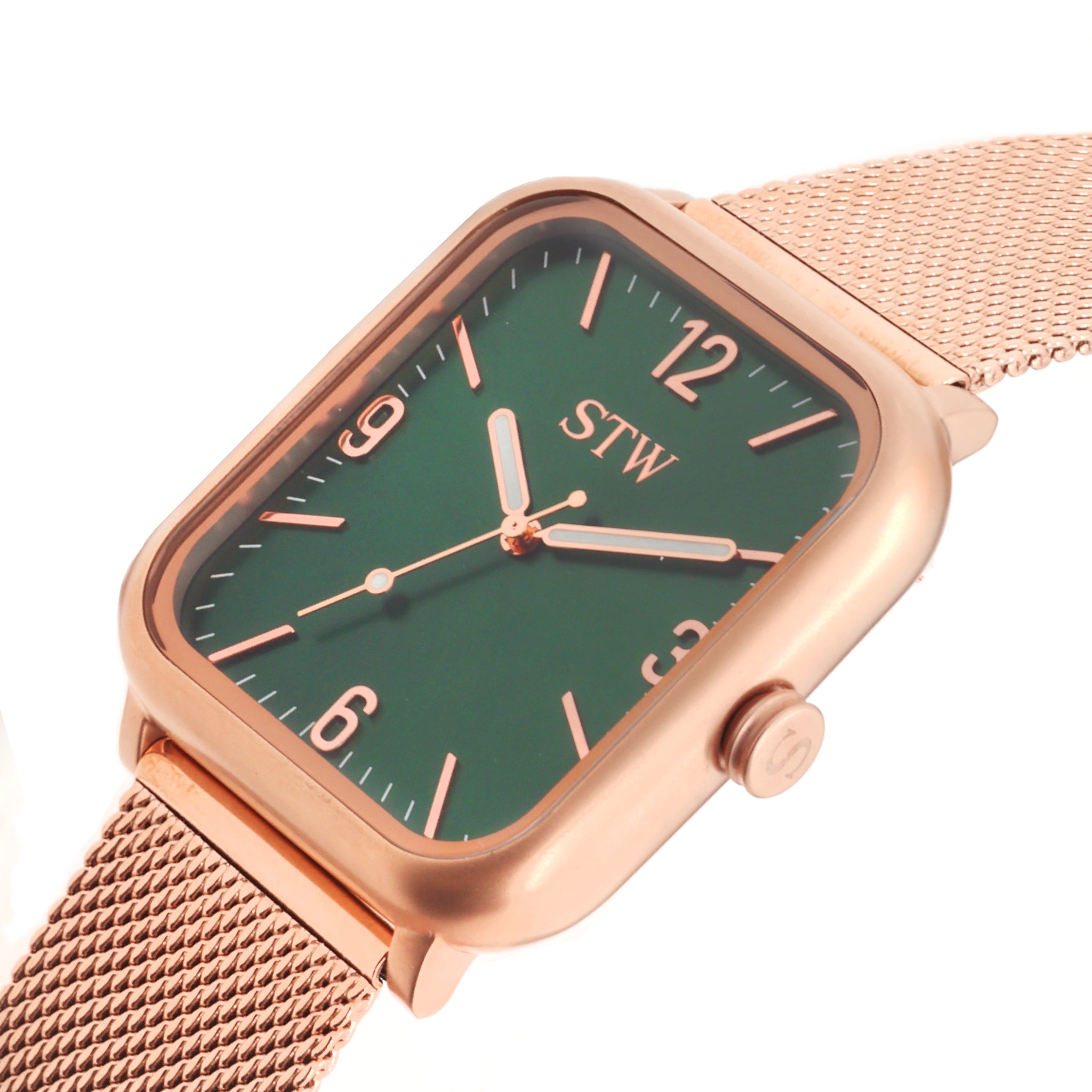 I-Series - Sandblast Rose Gold case / Green dial / Rose Gold mesh band