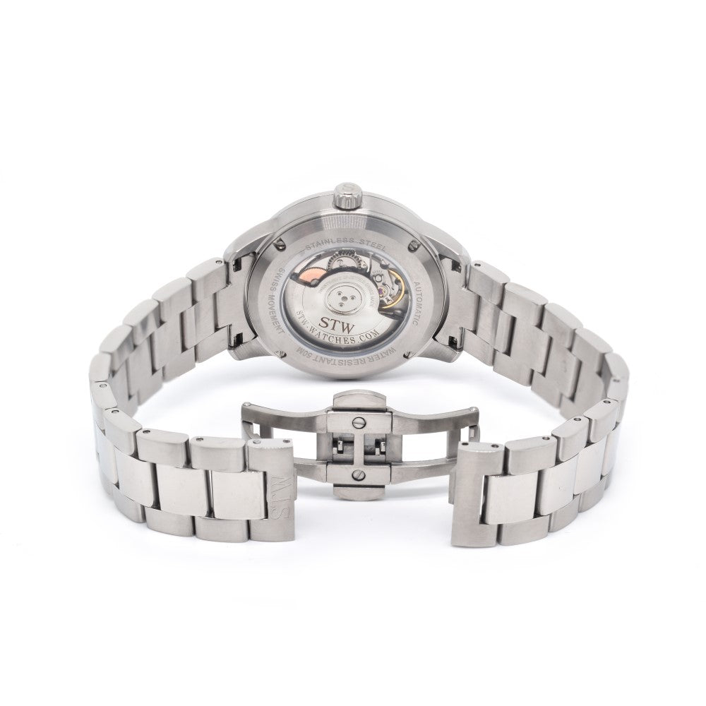 THE AUTO -   SILVER WHITE DIAL/ SILVER METAL BAND