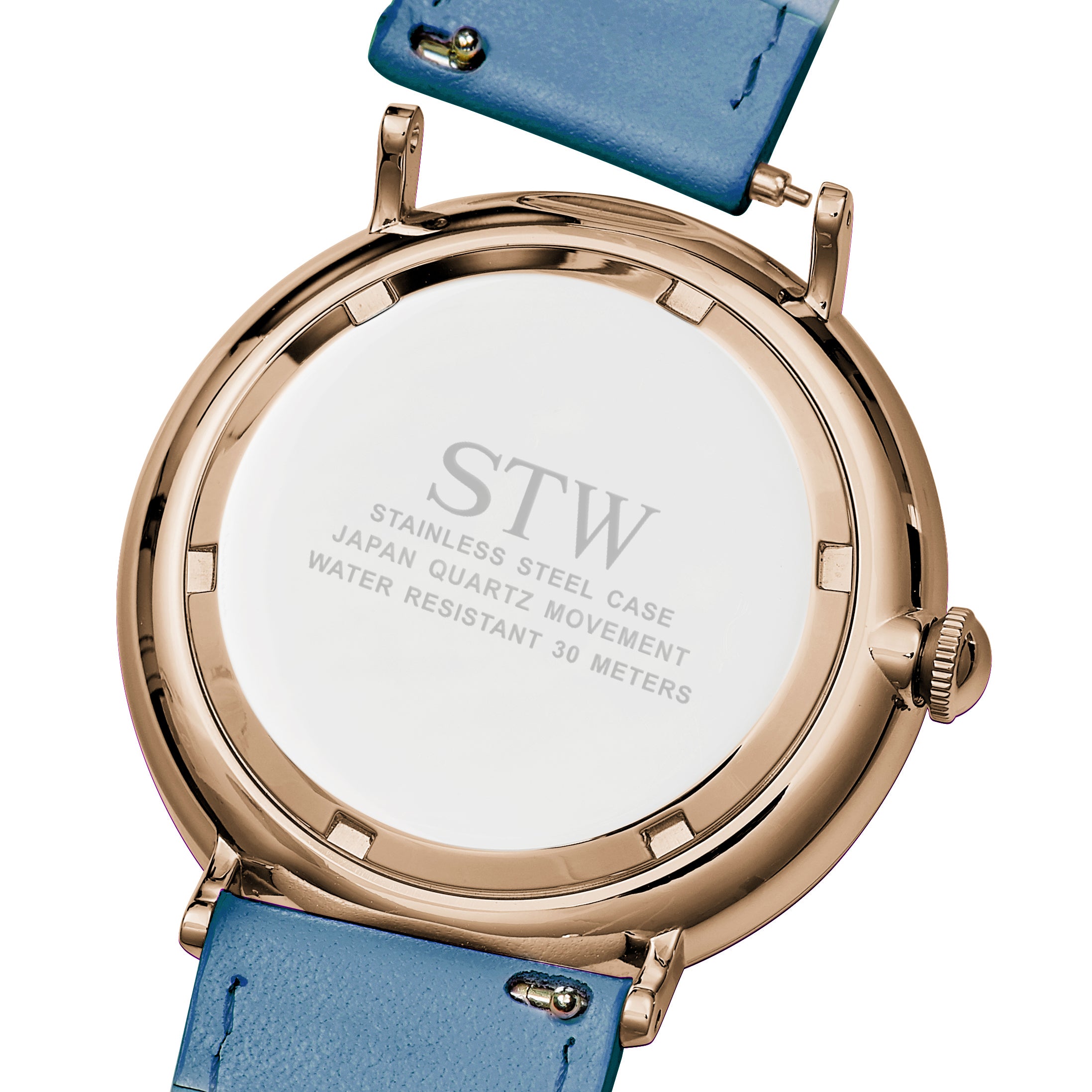 THE HERITAGE -  WHITE DIAL / BLUE LEATHER STRAP WATCH