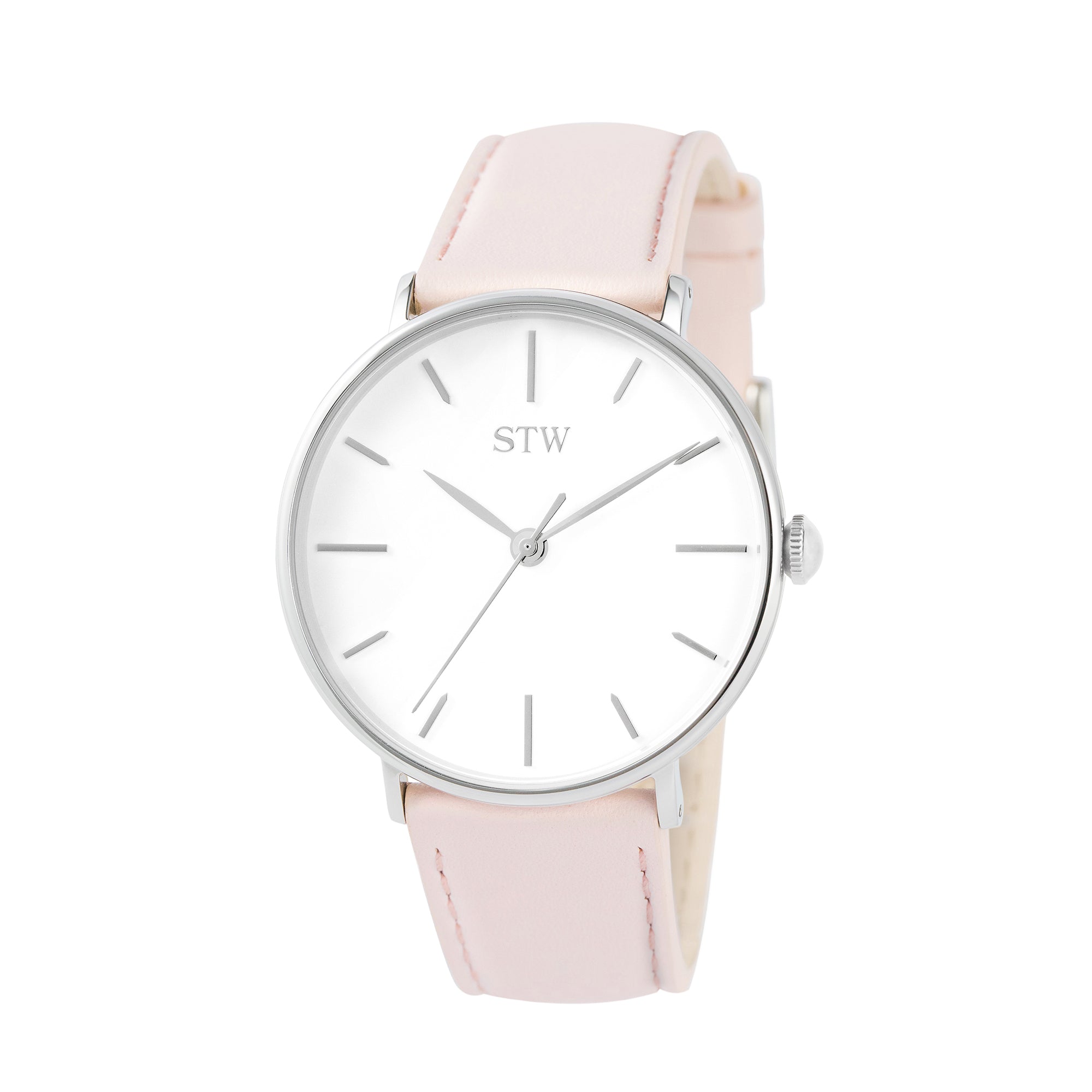 THE HERITAGE -  WHITE DIAL / BABY PINK LEATHER STRAP WATCH