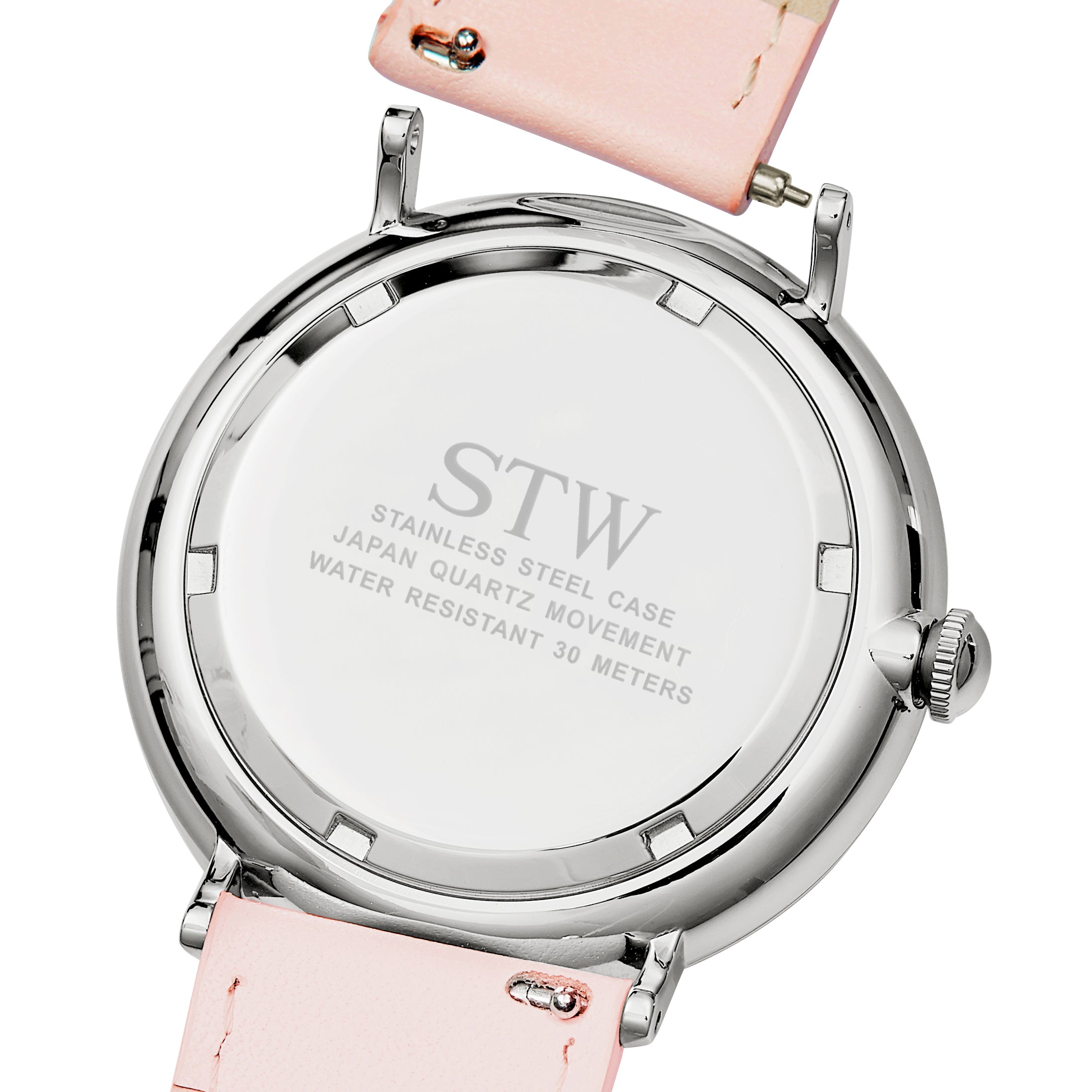 THE HERITAGE -  WHITE DIAL / BABY PINK LEATHER STRAP WATCH