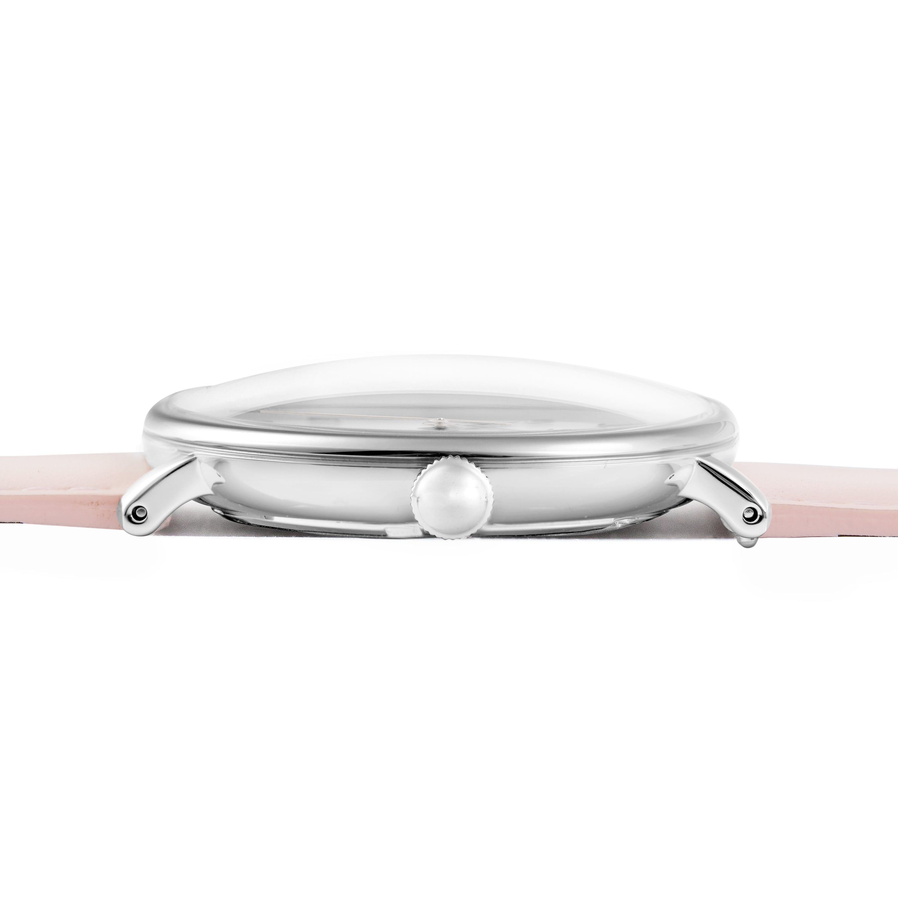 THE HERITAGE -  WHITE DIAL / BABY PINK LEATHER STRAP WATCH