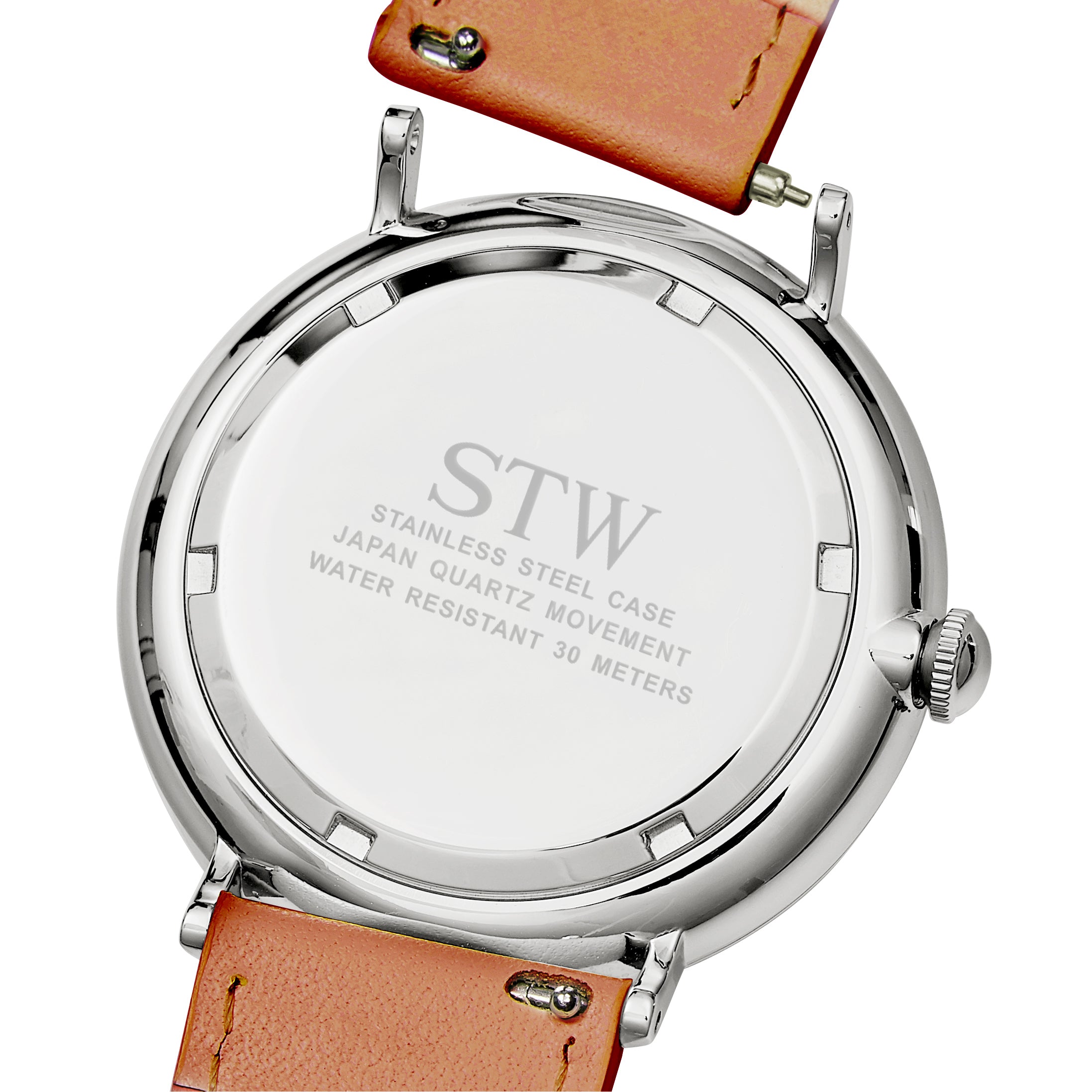 THE HERITAGE -  WHITE DIAL / RED BROWN LEATHER STRAP WATCH