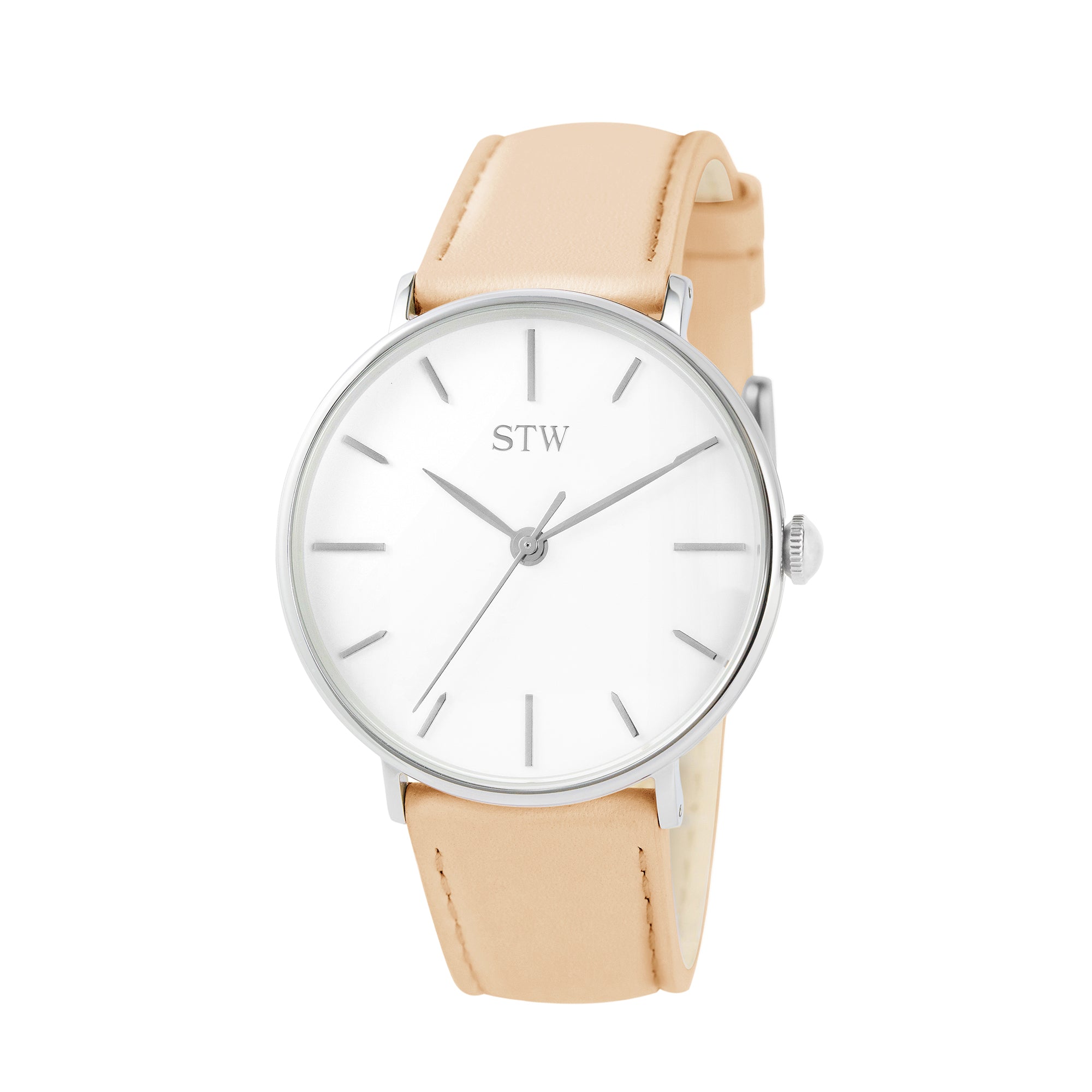 THE HERITAGE -  WHITE DIAL / BABY PINK LEATHER STRAP WATCH