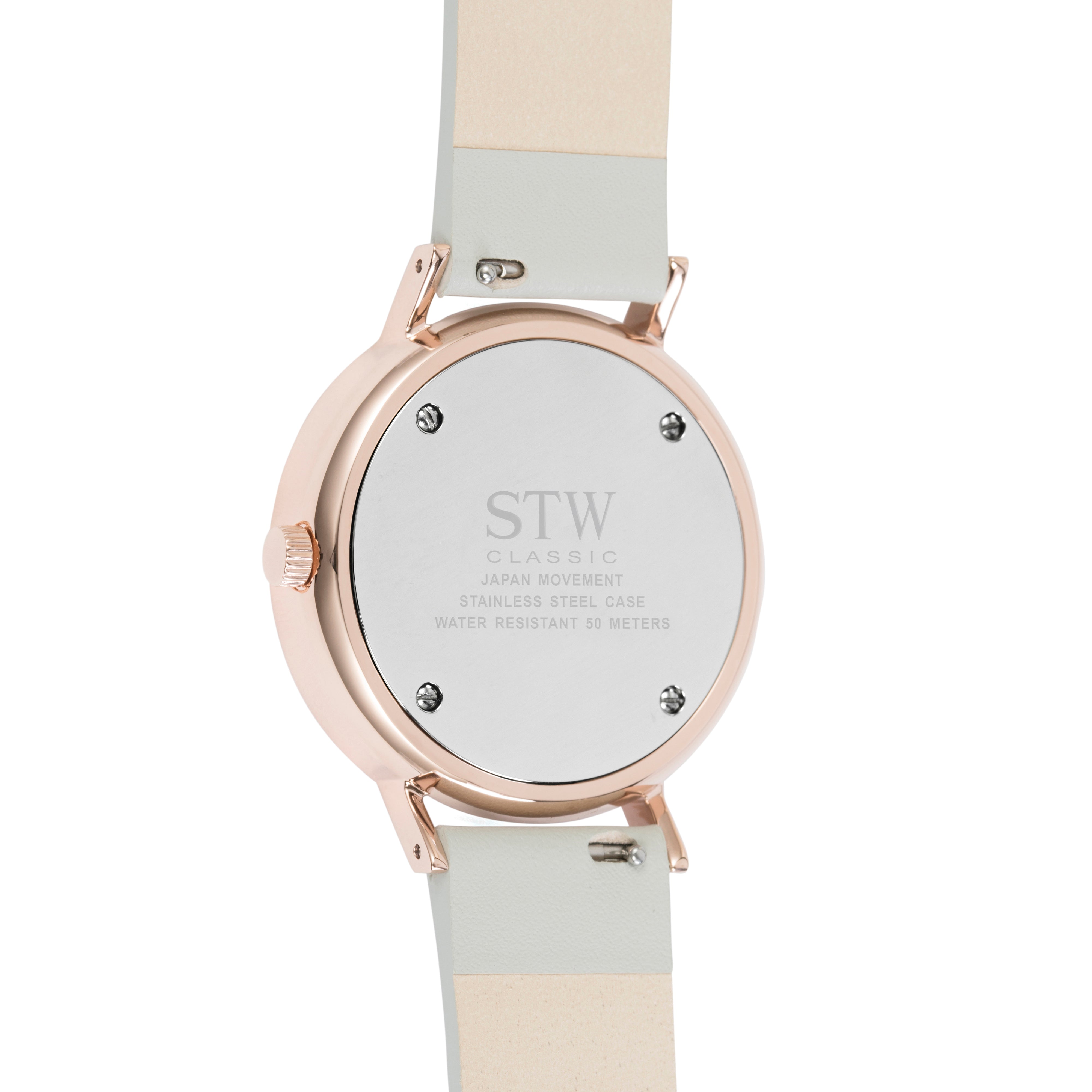 THE CLASSIC -  WHITE DIAL WITH GREY LEATHER STRAP WATCH