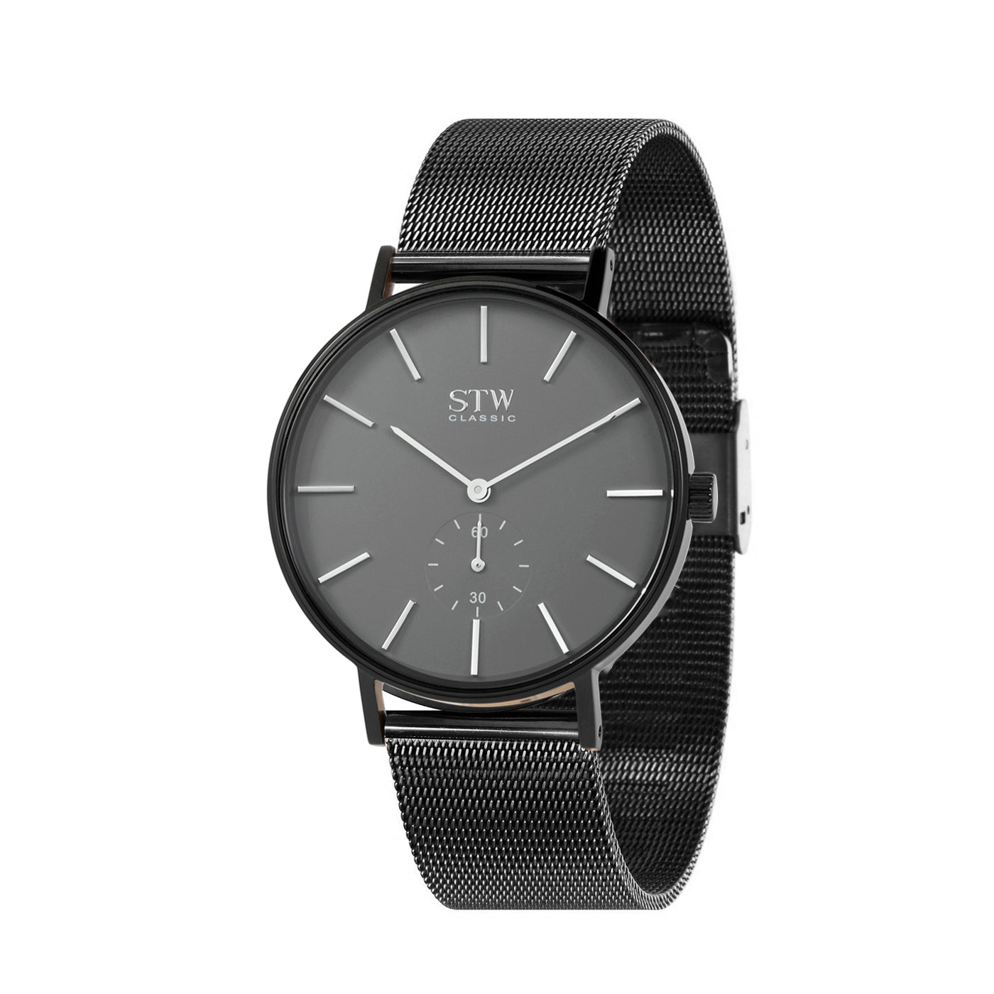 THE CLASSIC -  GREY DIAL / BLACK MESH BAND WATCH
