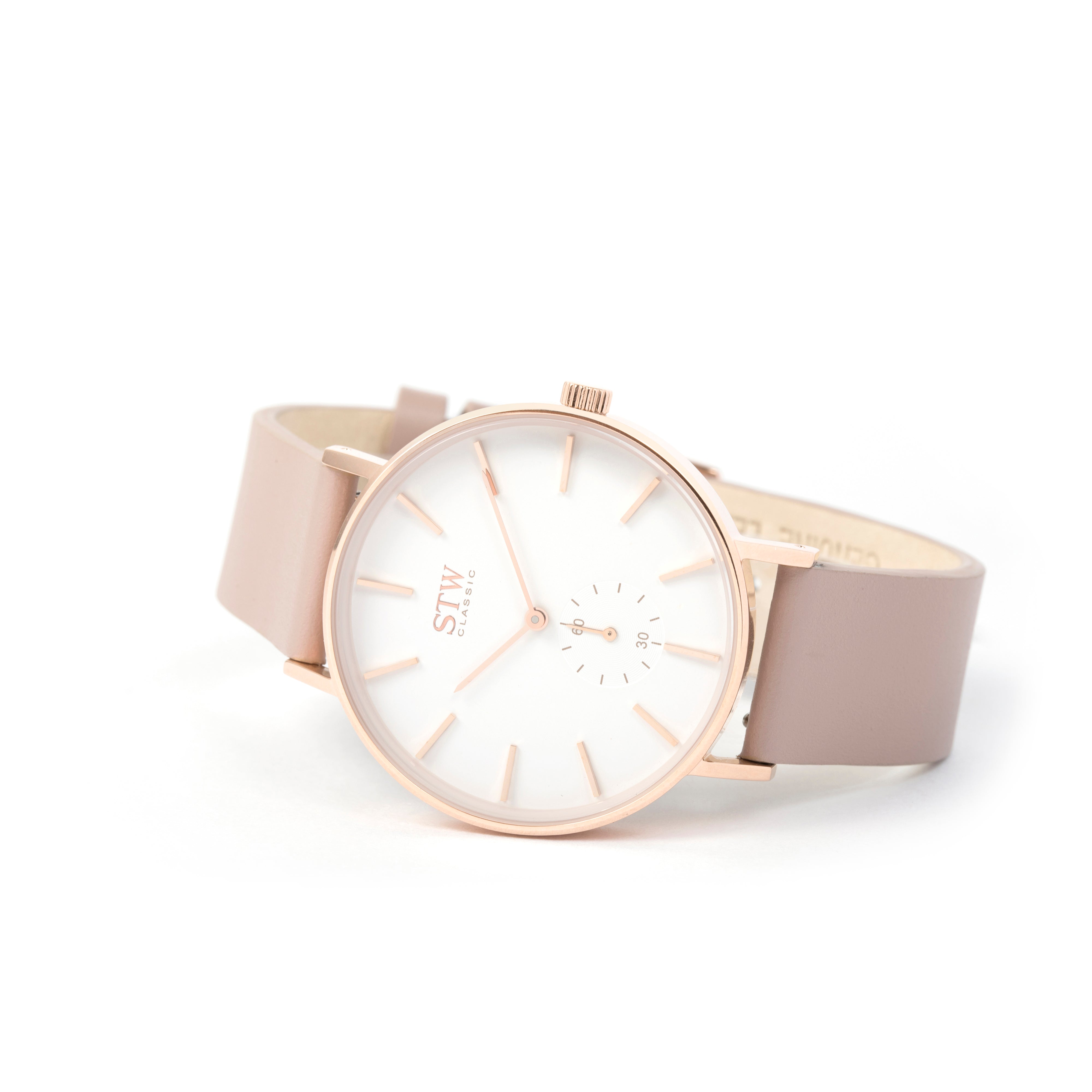 THE CLASSIC -  WHITE DIAL / ROSE GOLD MESH BAND WATCH