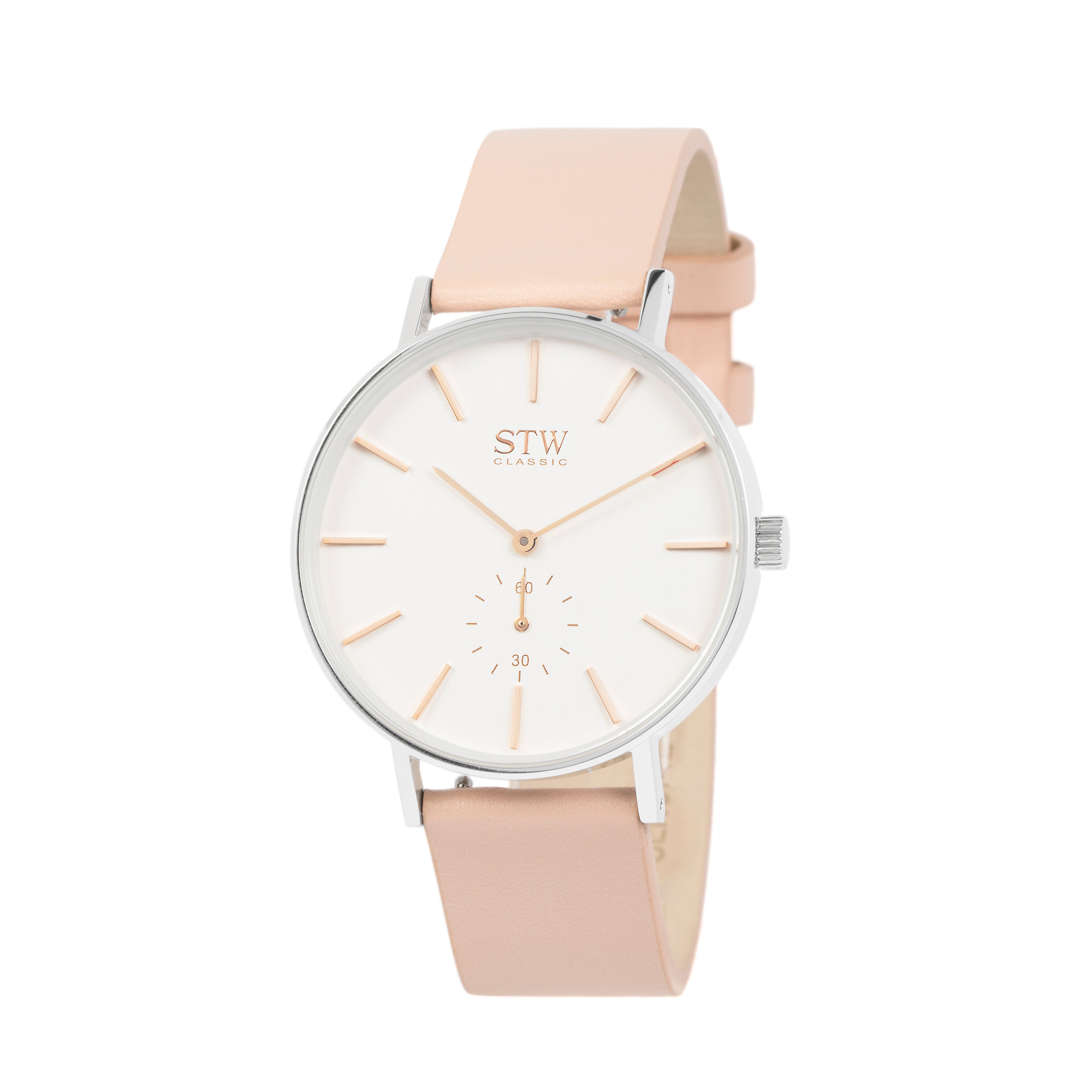THE CLASSIC -  WHITE DIAL WITH VEGETABLE TAN LEATHER STRAP WATCH