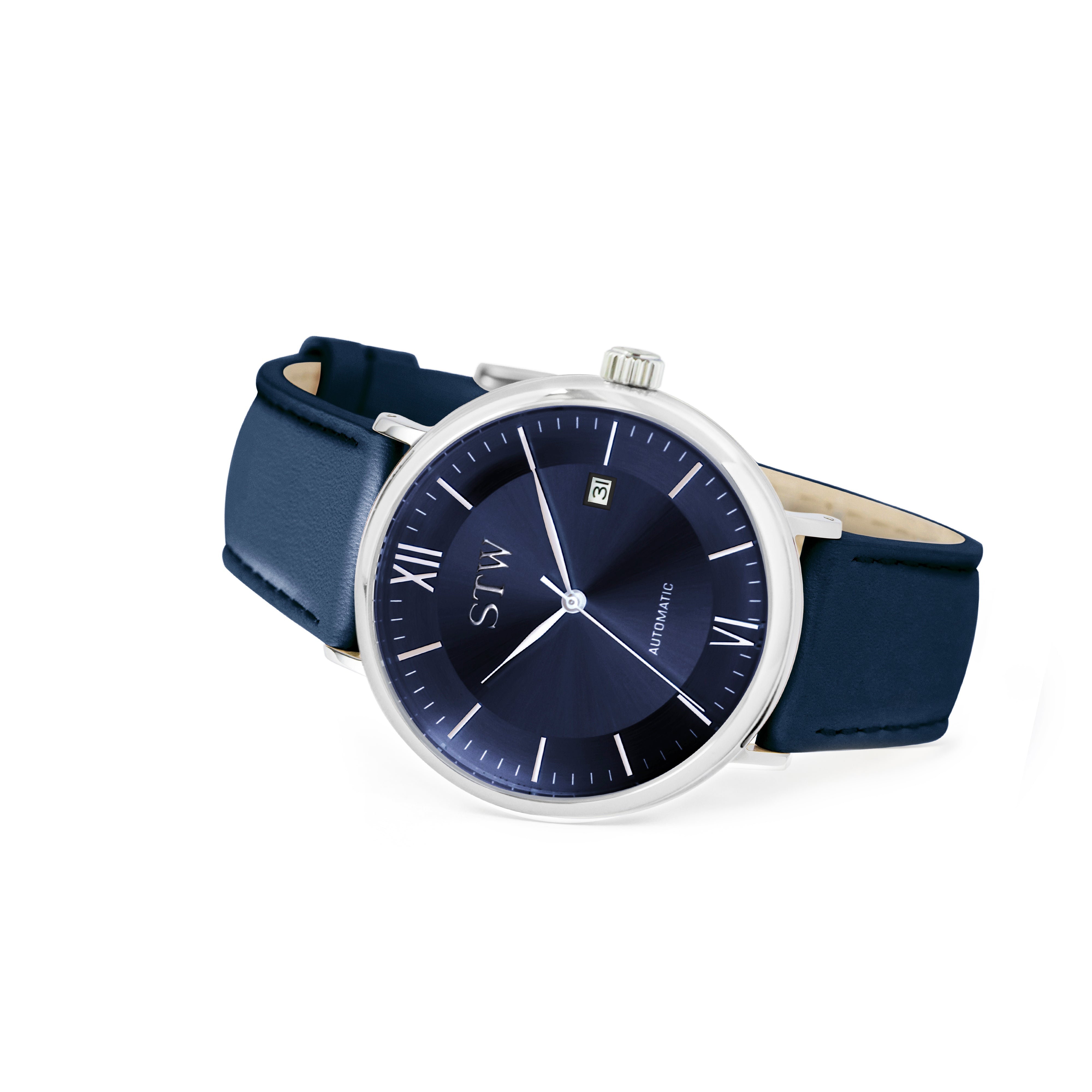THE AUTO -  BLUE DIAL / BLUE LEATHER STRAP WATCH
