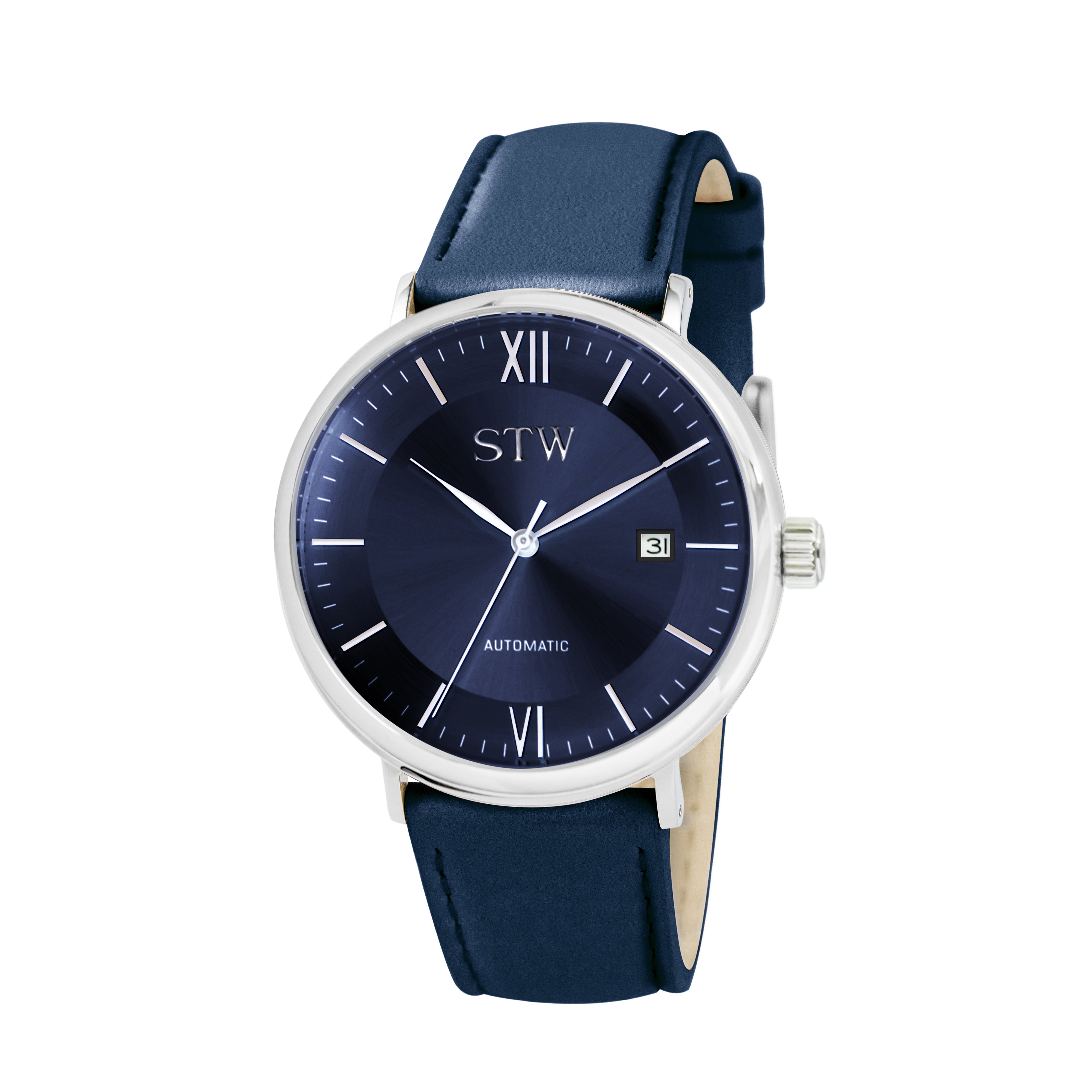 THE AUTO -  BLUE DIAL / BLUE LEATHER STRAP WATCH